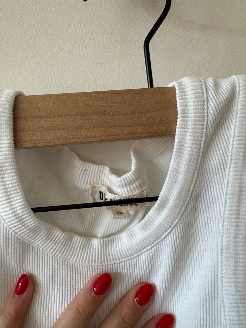 Djerf Avenue White Ribbed Racerback Tank - Picture 2 of 3
